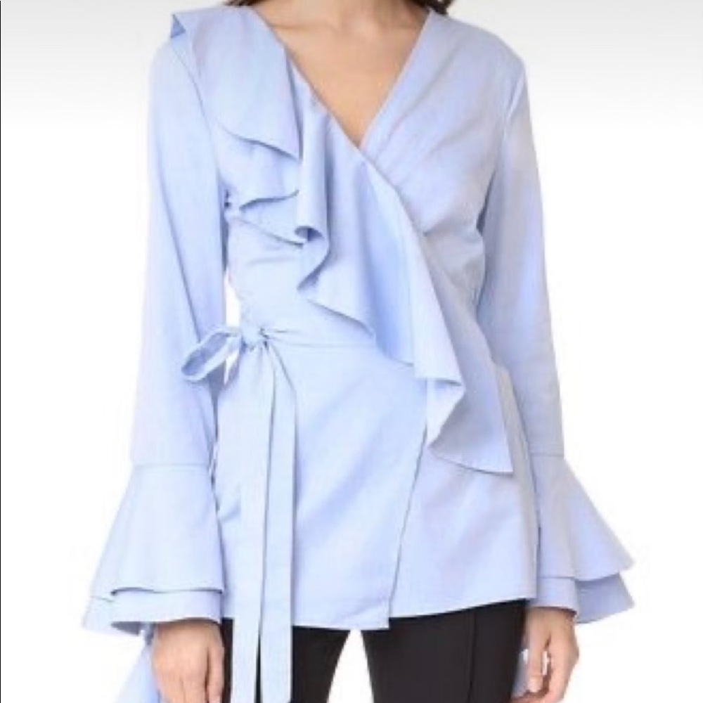 C/MEO Collective Clothing Still Standing Ruffle Wrap Top Bell Flowy Sleeve M - Picture 9 of 9